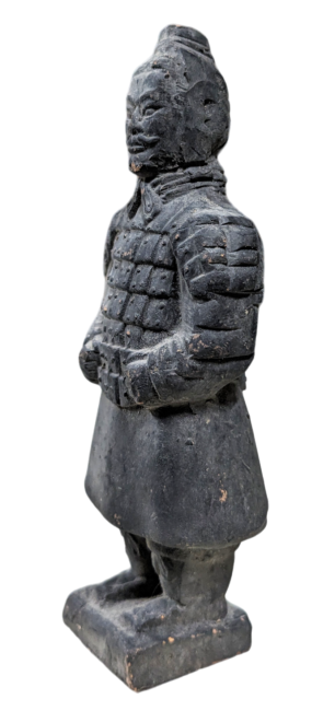 Estatua Guerrero Terracota Negra 12cm