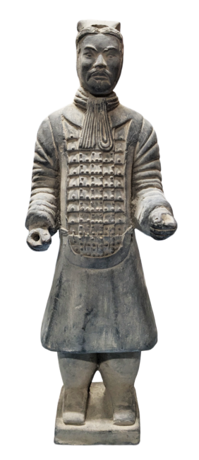 Estatua de Guerreros Negros con Armadura en Terracota 26cm