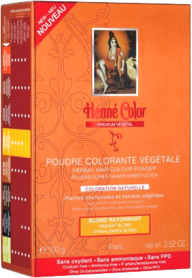 Pack de 3 colorantes vegetales premium rubio radiante en polvo 100g