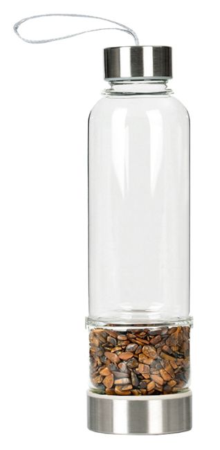 Botella con cristales Ojo de Tigre