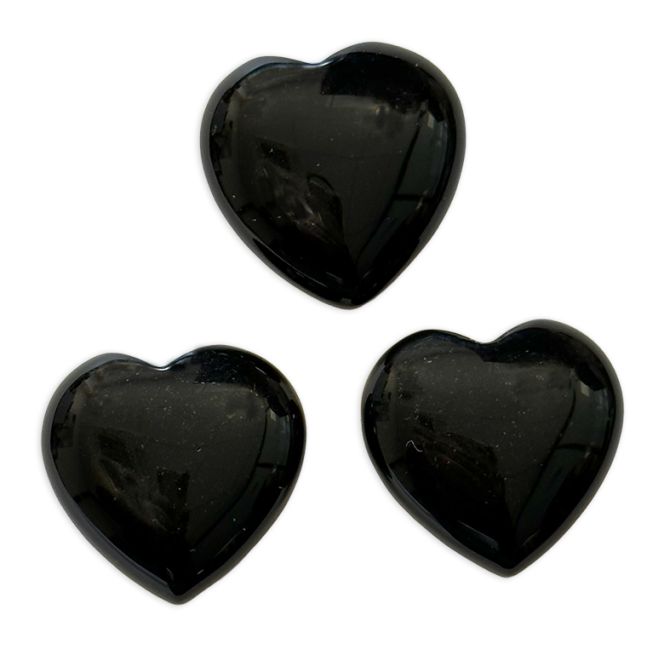 Corazón Obsidiana Negra A 30mm x 3