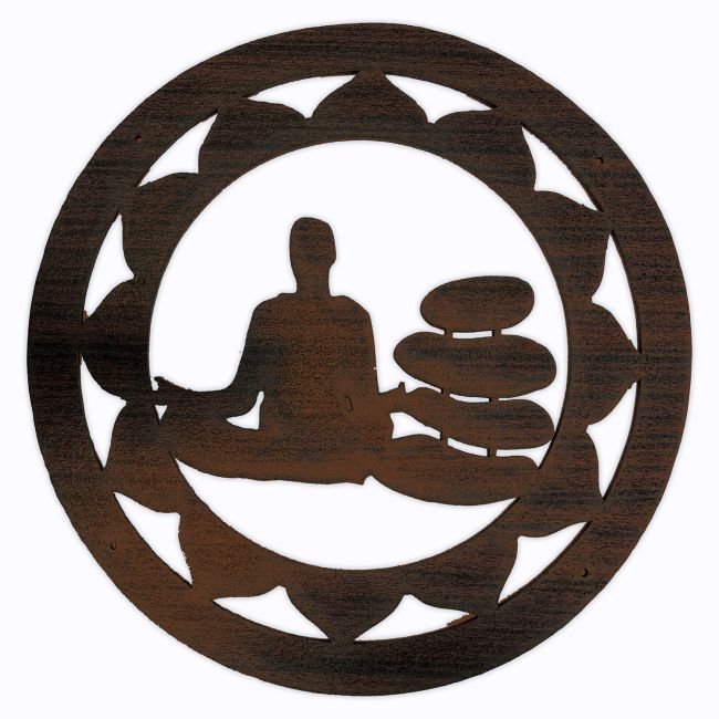 Letrero de madera de meditación