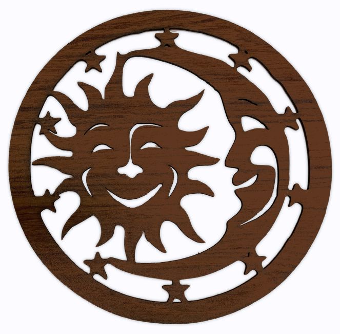 Panel magnético de madera Sol y Luna