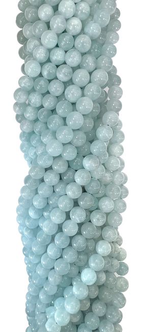 Perlas de Aguamarina AA de 10mm en hilo de 40cm