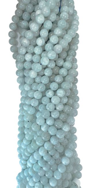 Aguamarina A perlas 5-6mm en hilo de 40cm