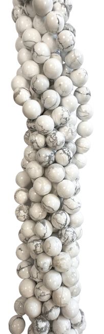 Perlas de Howlita A de 8mm en hilo de 40cm