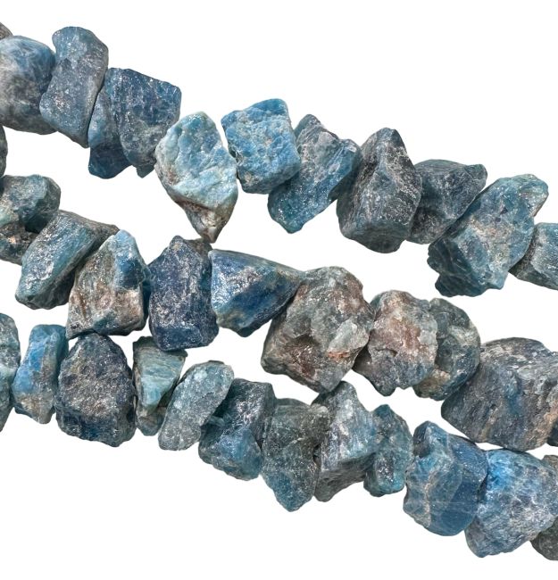 Apatito azul A Piedras en bruto 13-20 mm en hilo de 40 cm