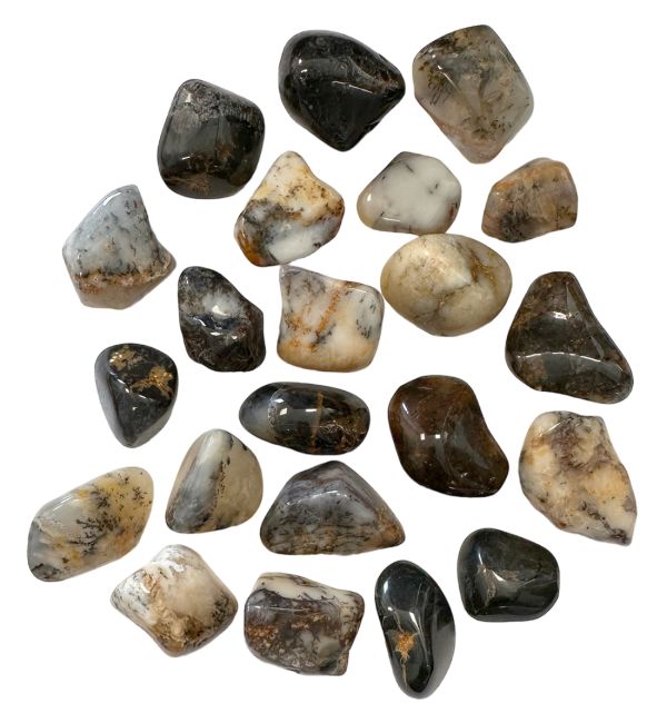 Piedras rodadas Ópalo Dentrita Negra 3-2cm 250g