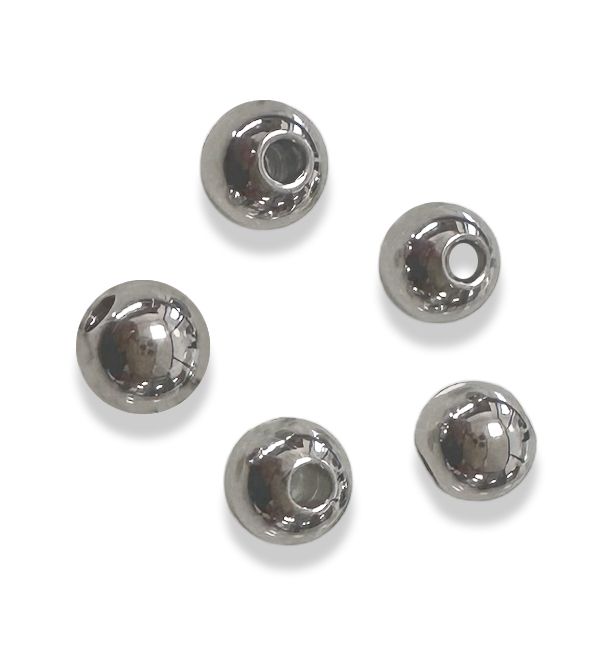 Cuentas espaciadoras de bolas de acero inoxidable plateadas, 3 mm x 100