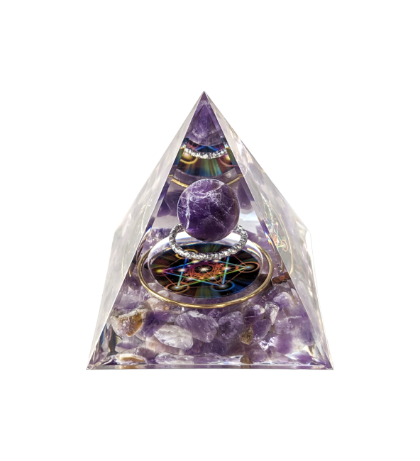 Pirámide de Orgonita Amatista Metatrón