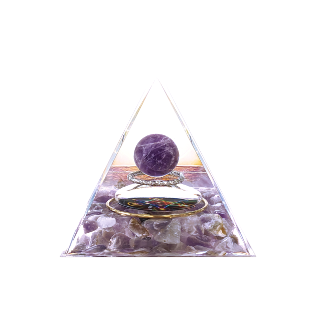 Pirámide de Orgonita Amatista Metatrón