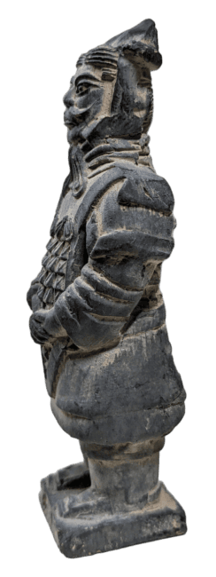 Estatua Guerrero Terracota Negra 12cm