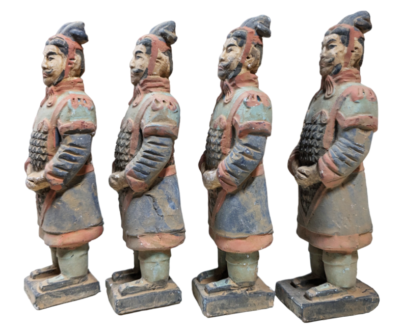 Estatua antigua colorida en terracota general 16 cm x 4 piezas