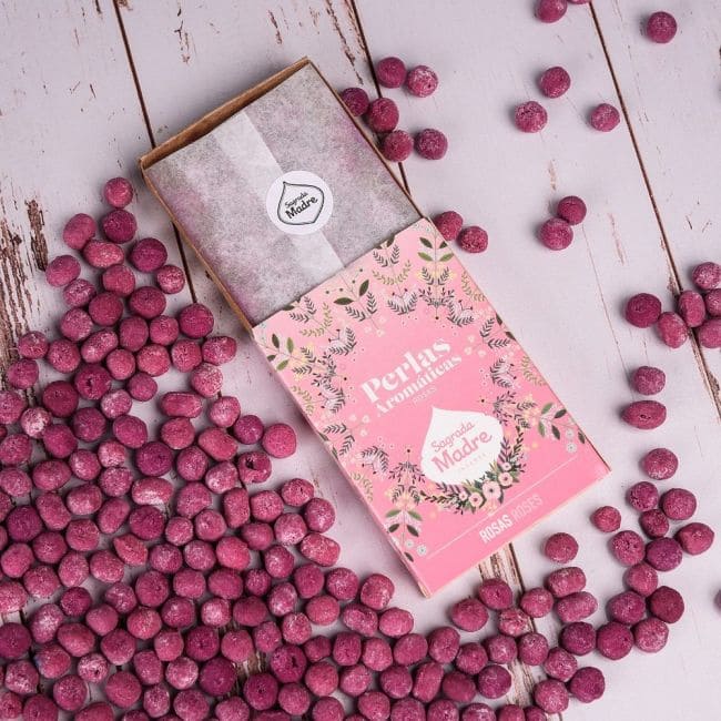 incienso en 40 perlas de rosas aromáticas|es