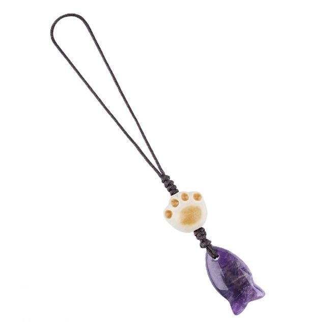 Llaveros de pez amatista para bolsos (x3)