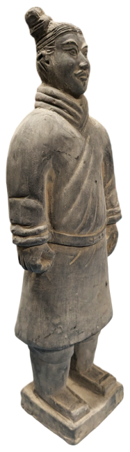 Estatua Guerrero Terracota Negra 25cm