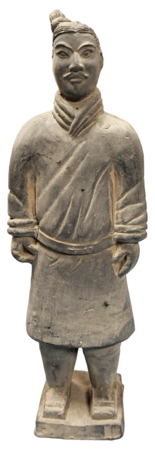 Estatua Guerrero Terracota Negra 25cm