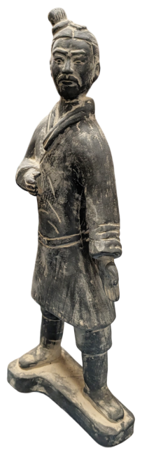 Estatua Guerrero Infantería Terracota Negra 35cm