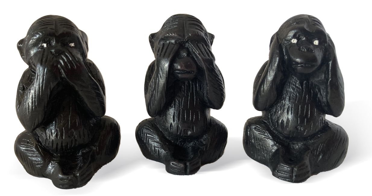 Conjunto de 3 monos sabios