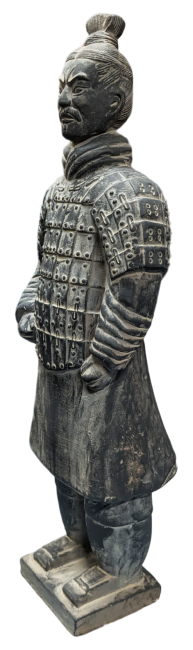 Estatua Guerrero Terracota Negra 50cm