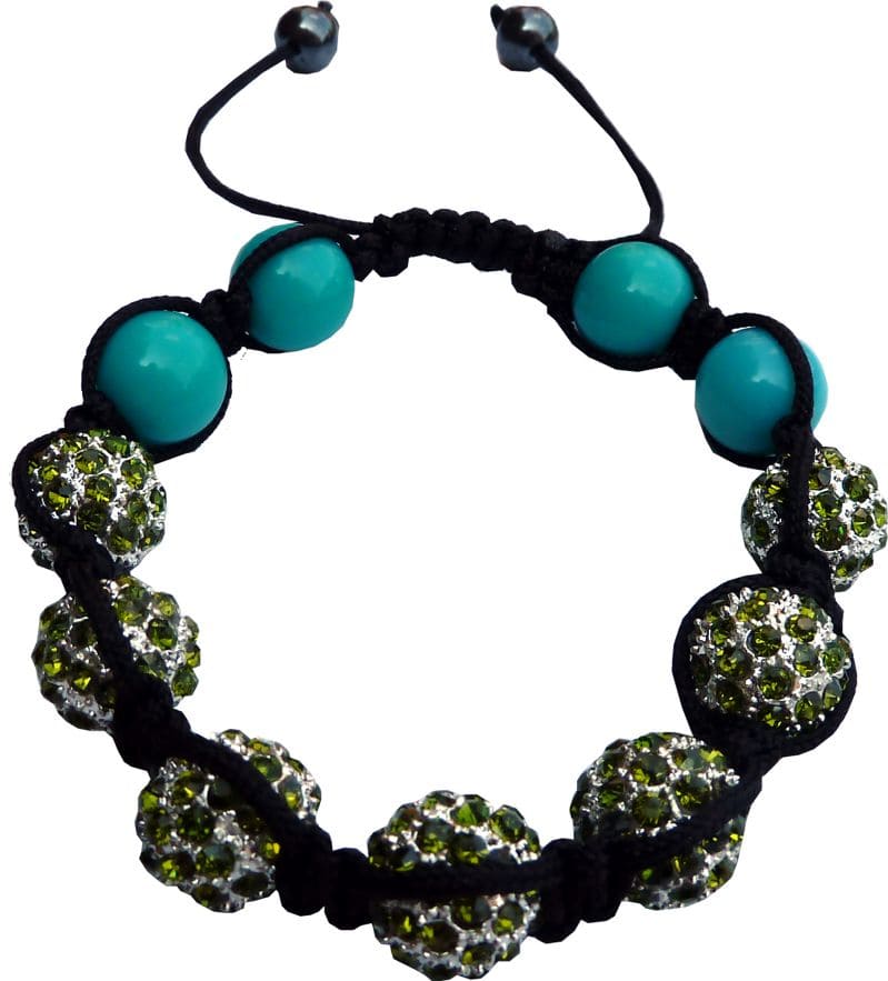 Shamballa 7 pierres vert anis