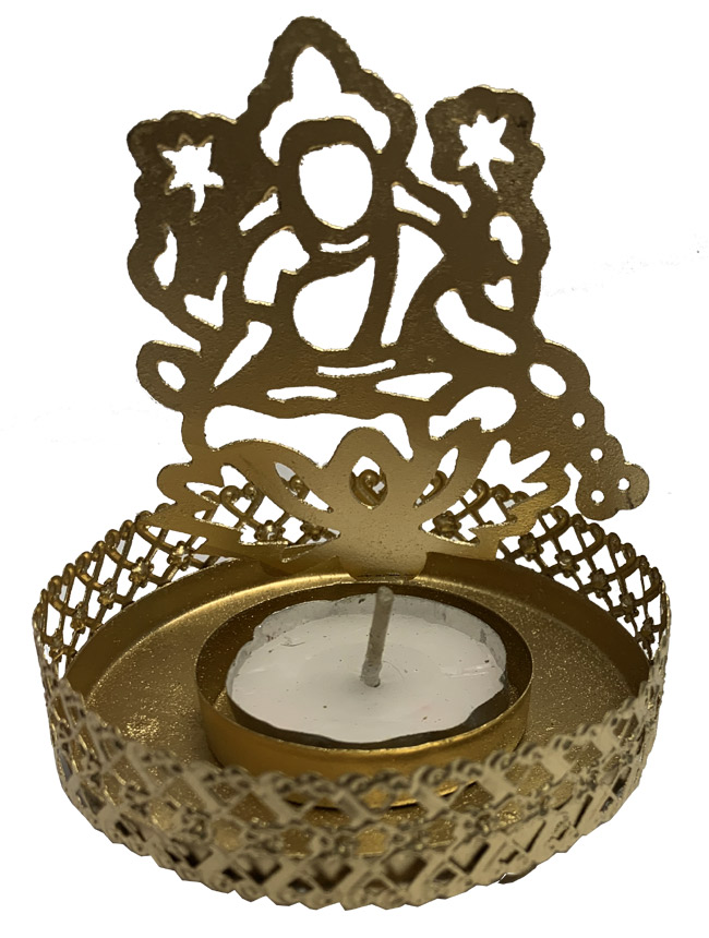 Candelero de metal Sri Laxmi color cobre 8cm
