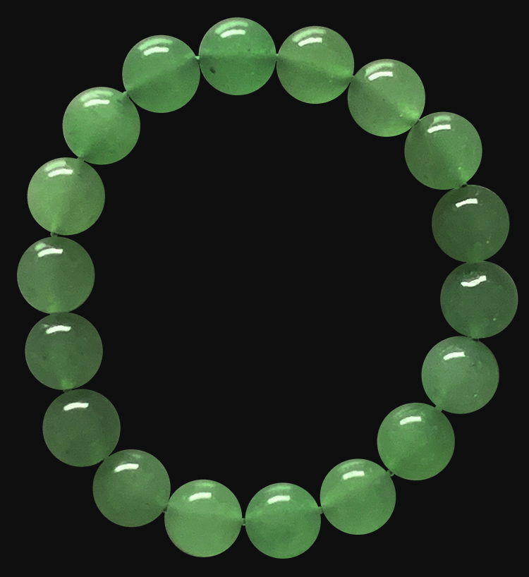 Pulsera Aventurina Verde perlas 10mm.