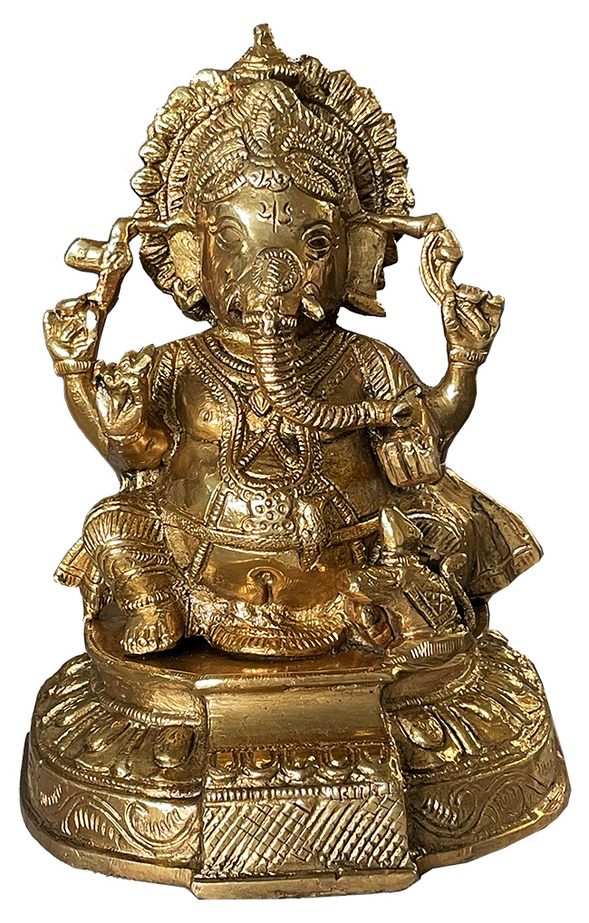 Ganesh hindú sentado de latón 19cm