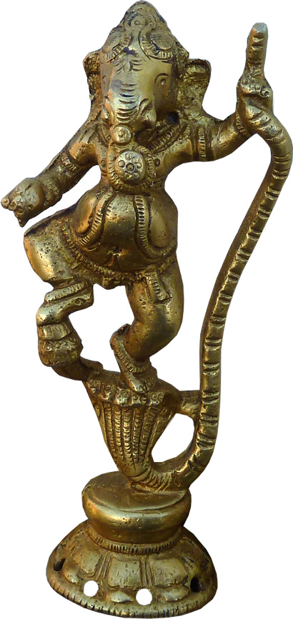 Ganesh bailando en cobra bronce 13cm