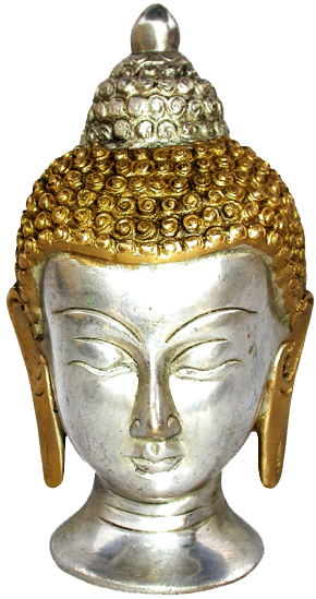Cabeza de Buda Tibet de latón 2 colores 11cm