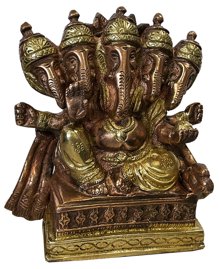 Ganesh 5 cabezas de latón 2 colores 12cm