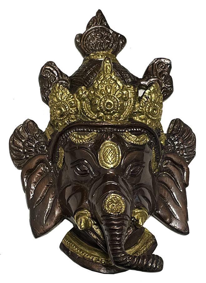 Cabeza de Ganesh de Latón 2 colores 14cm