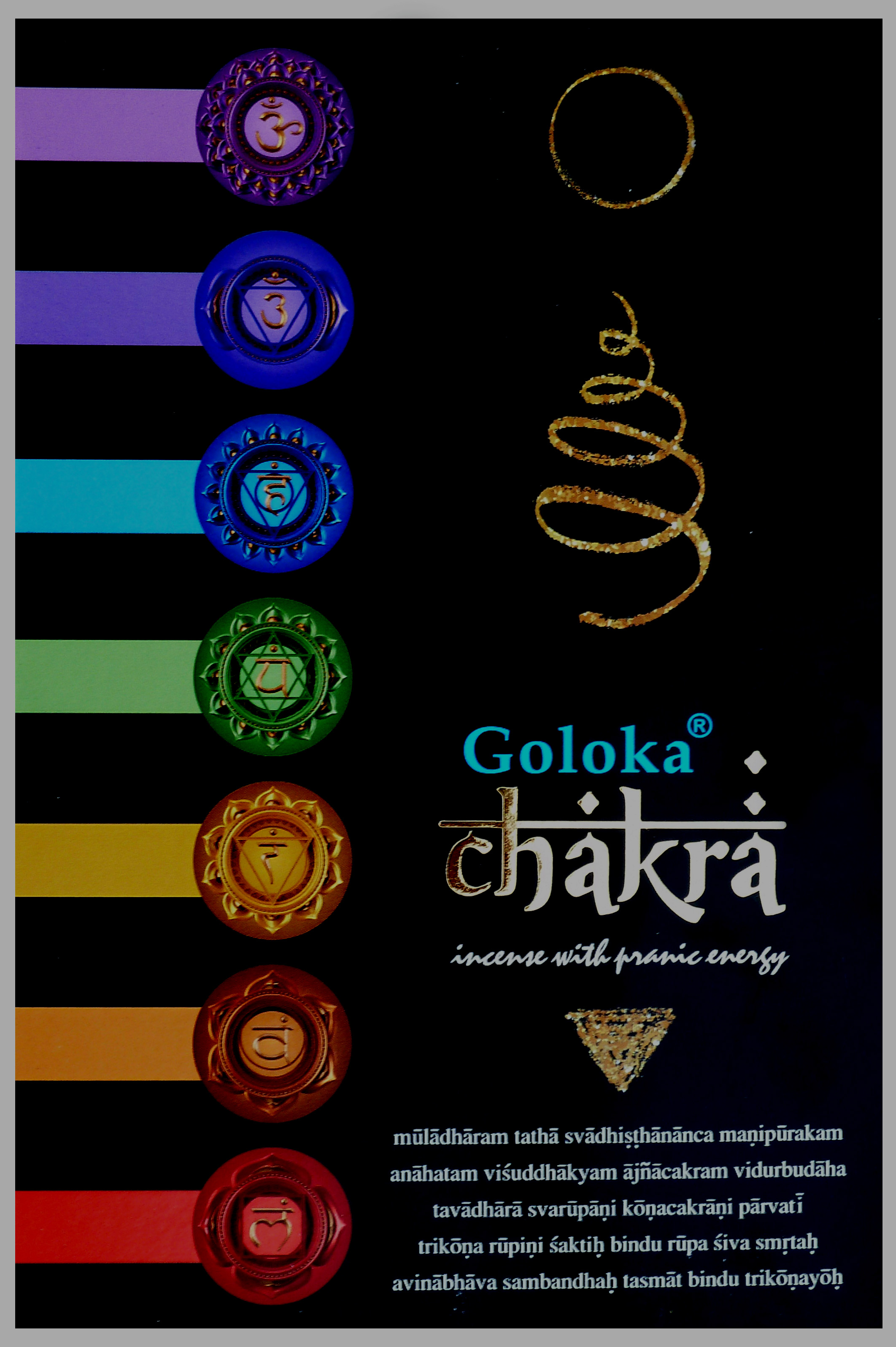 Incienso Goloka black series Chakra 15g