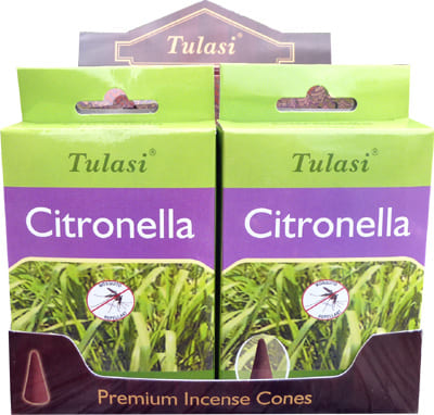 Conos de incienso tulasi sarathi de Citronella
