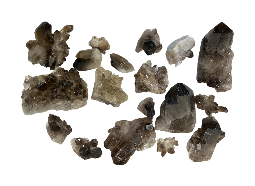 Racimo de cristal de roca de Brasil Ahumado AA Lote de 2Kg
