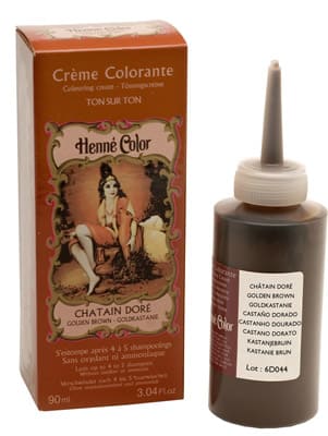 Pack de 3 cremas colorantes henna castaño dorado 90ml