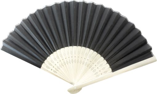 Abanico tejido de madera negro 38cm.