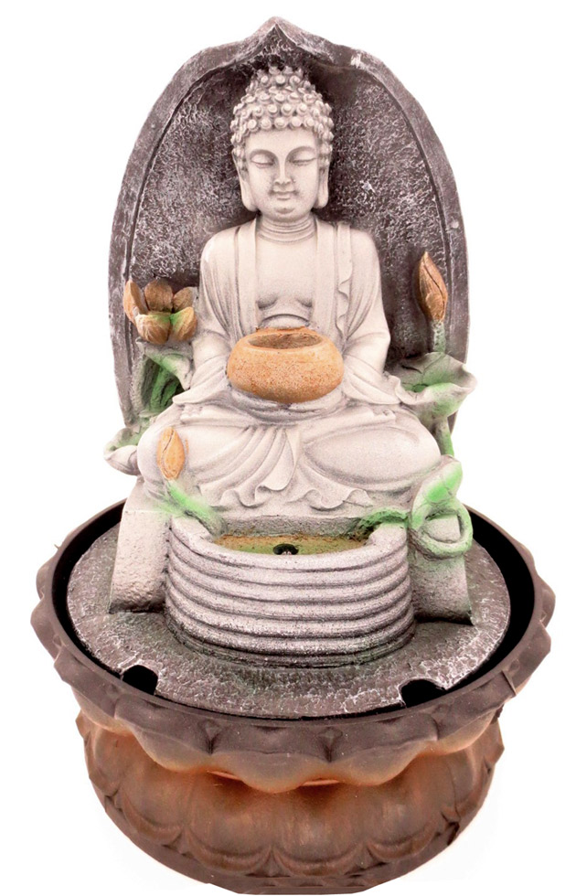 Fuente led Buda meditación 27cm