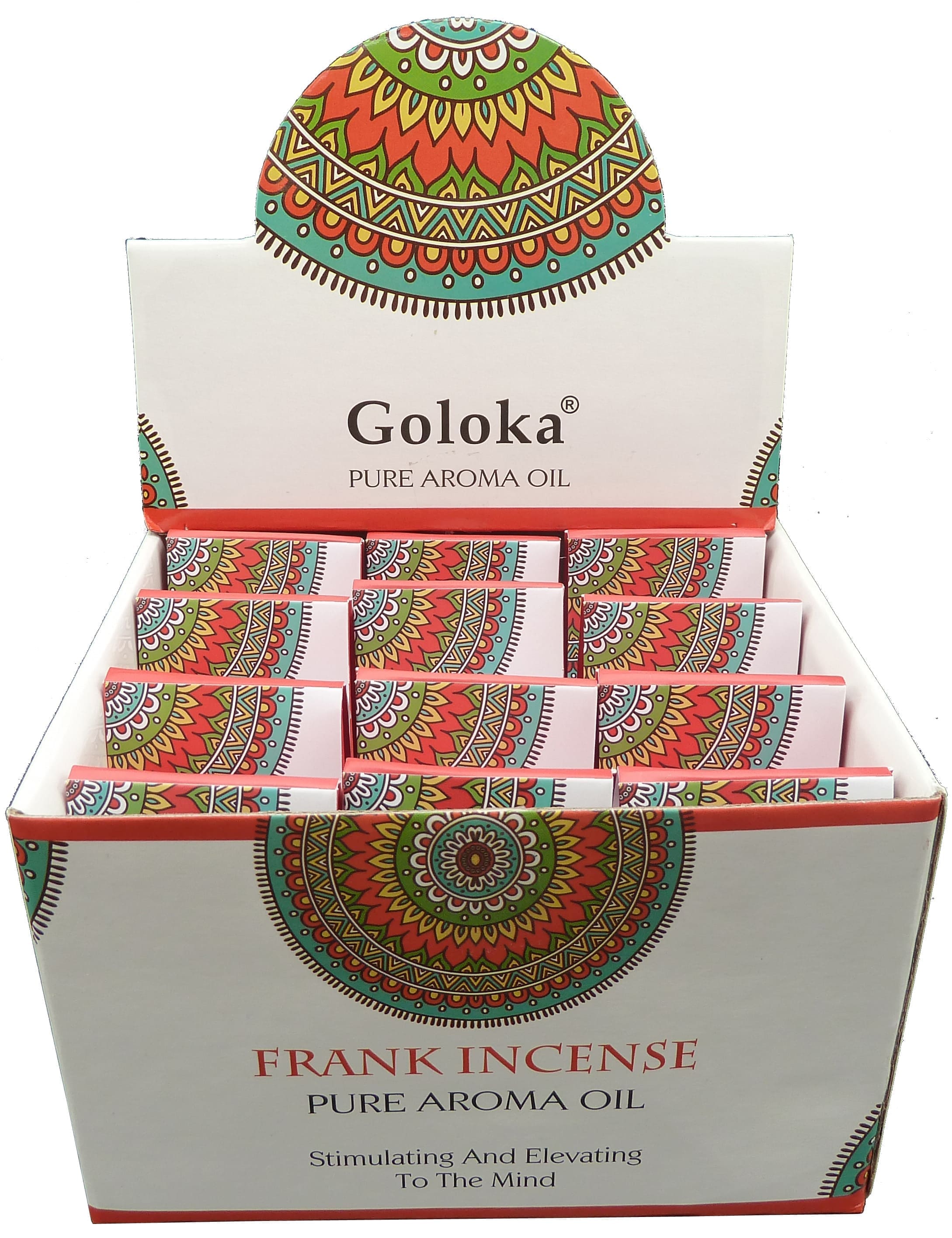 Aceite con aroma a incienso de Goloka 10 ml x 12