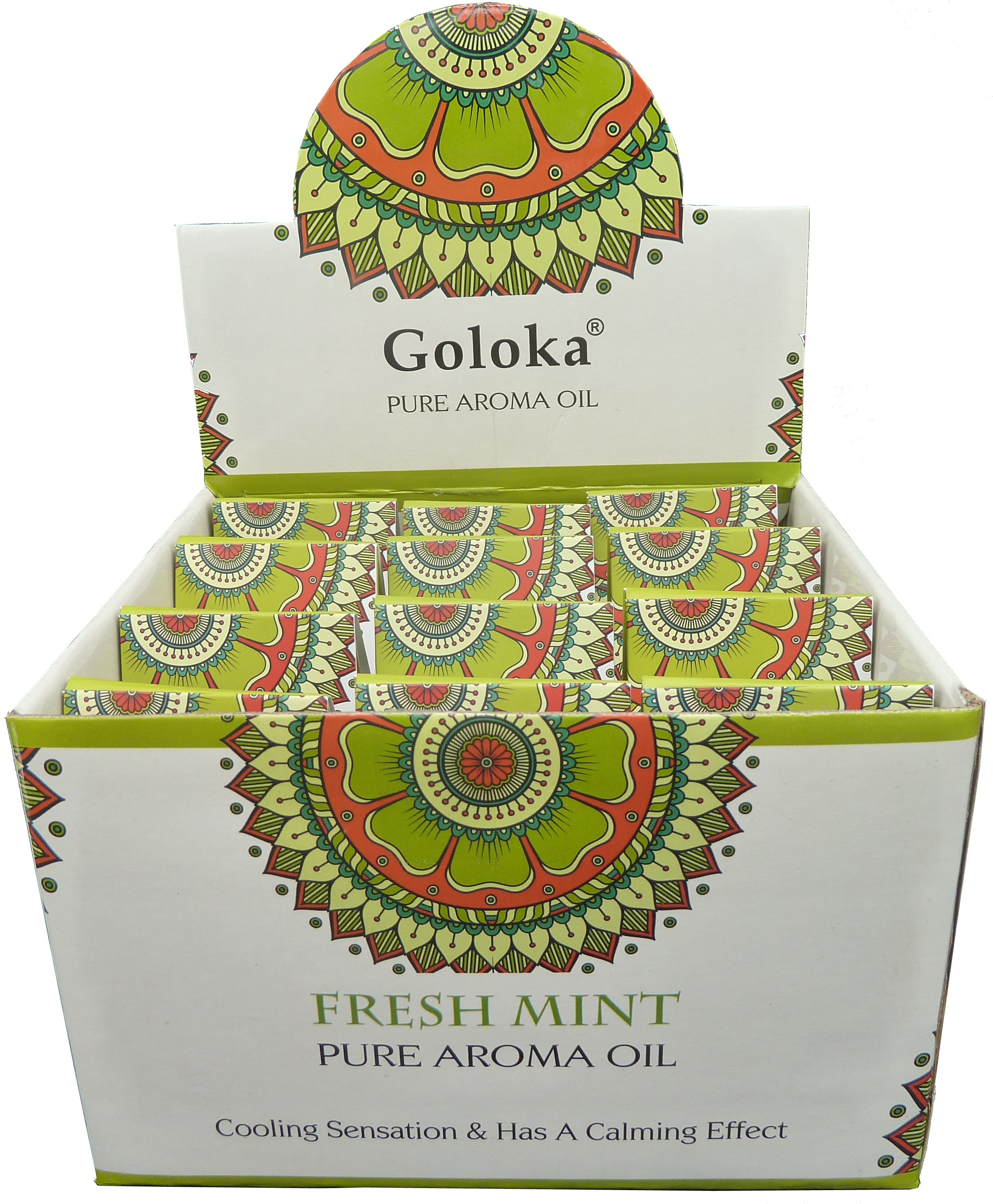 Aceite perfumado de menta Goloka 10 ml x 12