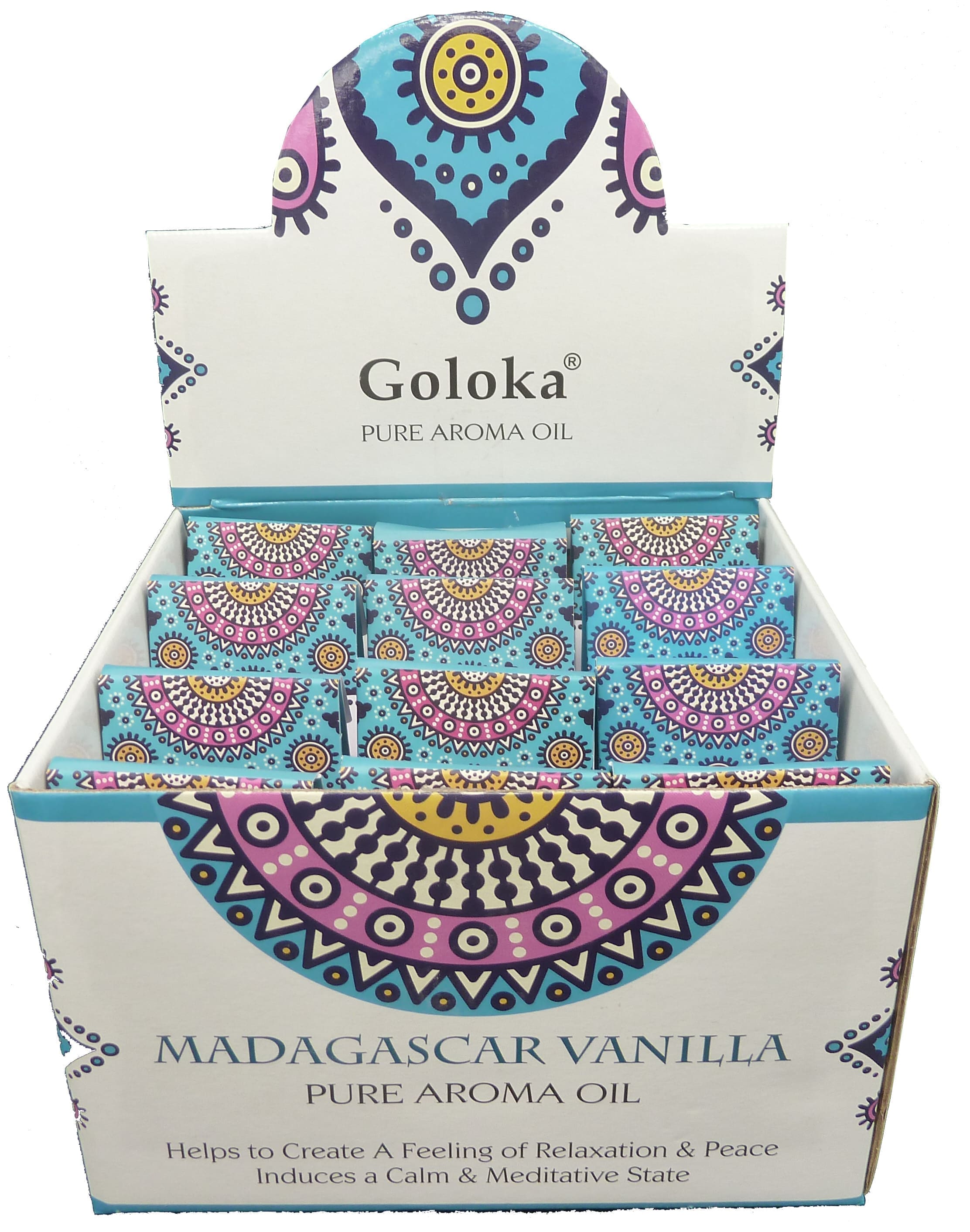 Aceite perfumado de vainilla Goloka 10 ml x 12