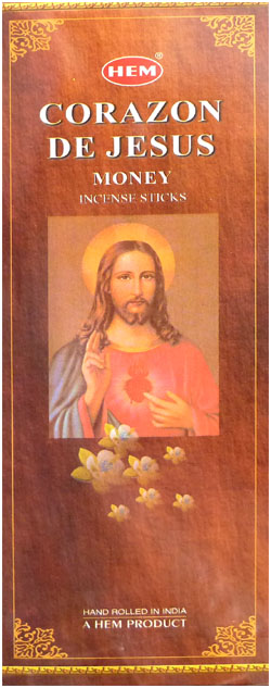 Incienso dobladillo jesus sagrado hexa corazon 20g