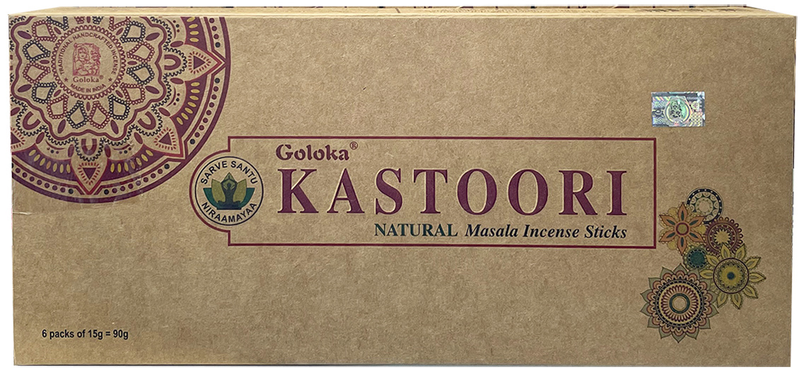 Incienso Goloka Kastoori Almizcle Natural masala 6x15g
