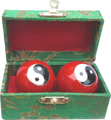 Boules de masaje ying yang rouge 4.5cm
