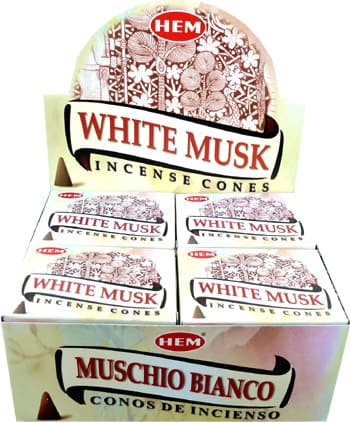 Incienso Hem White Musk en conos