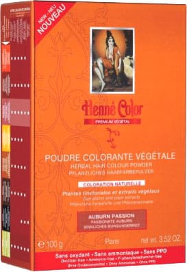 Pack de 3 colorantes vegetales premium en polvo auburn passion 100g