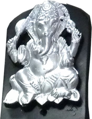 Porta incienso resina ganesh plata 28cm
