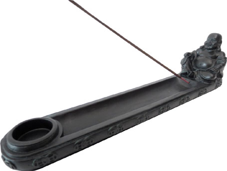 Incienso chino de resina de Buda sentado 26cm negro