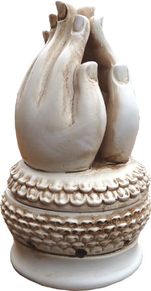 Incienso mano meditacion blanca 15cm.