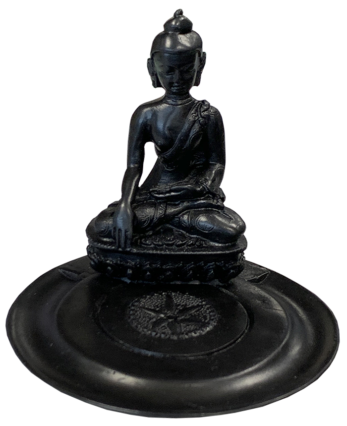 Puerta de incienso resina Buddha redondo 10cm